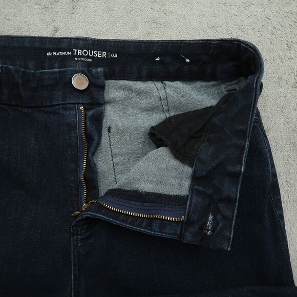 Chico's Platinum Jeans Women's Size 0.5 US-6 Mid-Rise Trouser Denim 30" Inseam - Picture 2 of 16